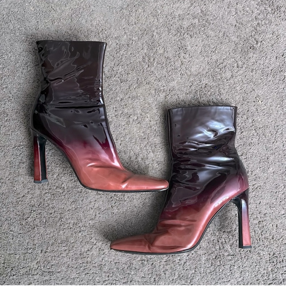 PRADA Vernice Sfumata Patent Leather Boots